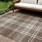 Edge Collections - 9' x 12' - Brown - Plaid Indoor Outdoor Area Rug for High Traffic Spaces - 1 Piece